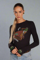 Lauren Moshi McKinley Oscar The Grouch Racing Long Sleeved Tee Long Sleeved Top by Lauren Moshi as seen on celebrities