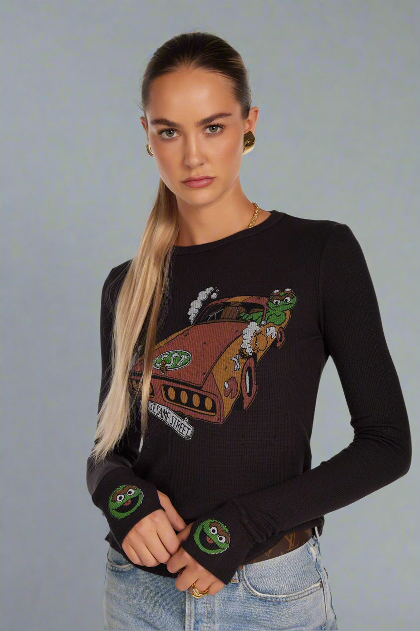 Lauren Moshi McKinley Oscar The Grouch Racing Long Sleeved Tee