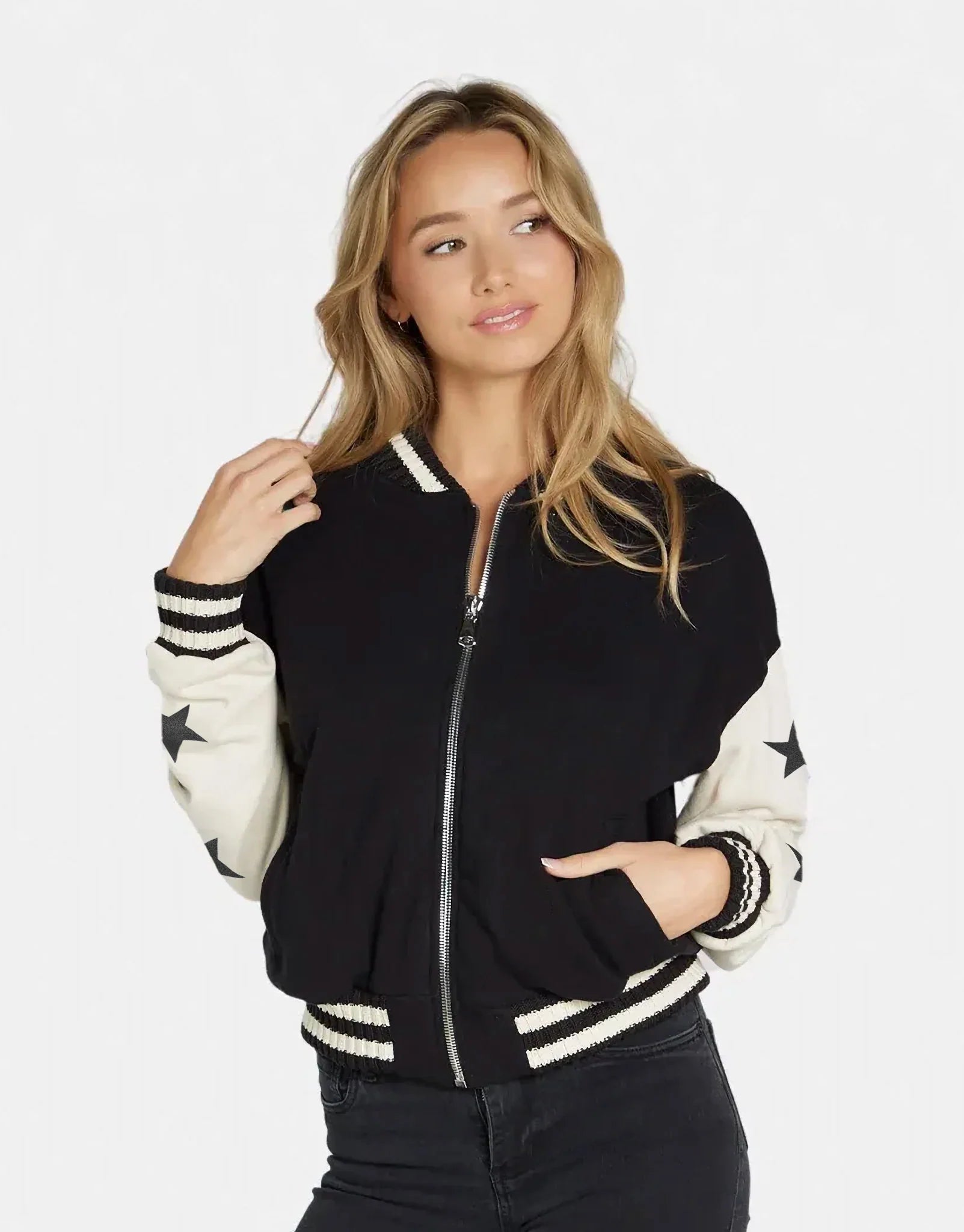 Shop Lauren Moshi Lauren Moshi Taissa Stars Zip Jacket online at Spoiled Brat