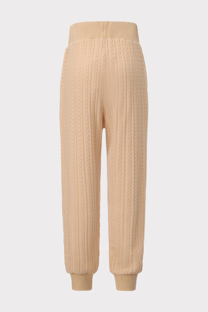 PIXIE & PEACH Maeve Crop Cable Knit Jogger