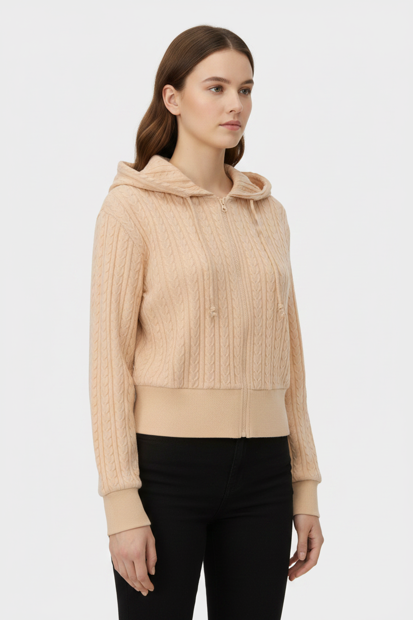 PIXIE & PEACH Maeve Crop Cable Knit