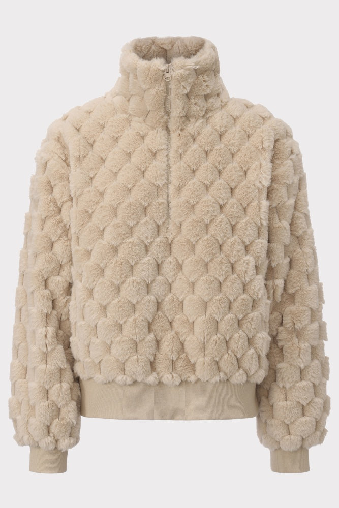 PIXIE & PEACH Beige Freddie Snuggle Borg Top