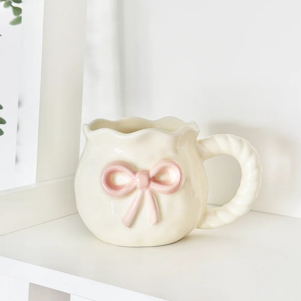 Coconut Lane Pink Bow Mug Mug by Coconut Lane as seen on celebrities