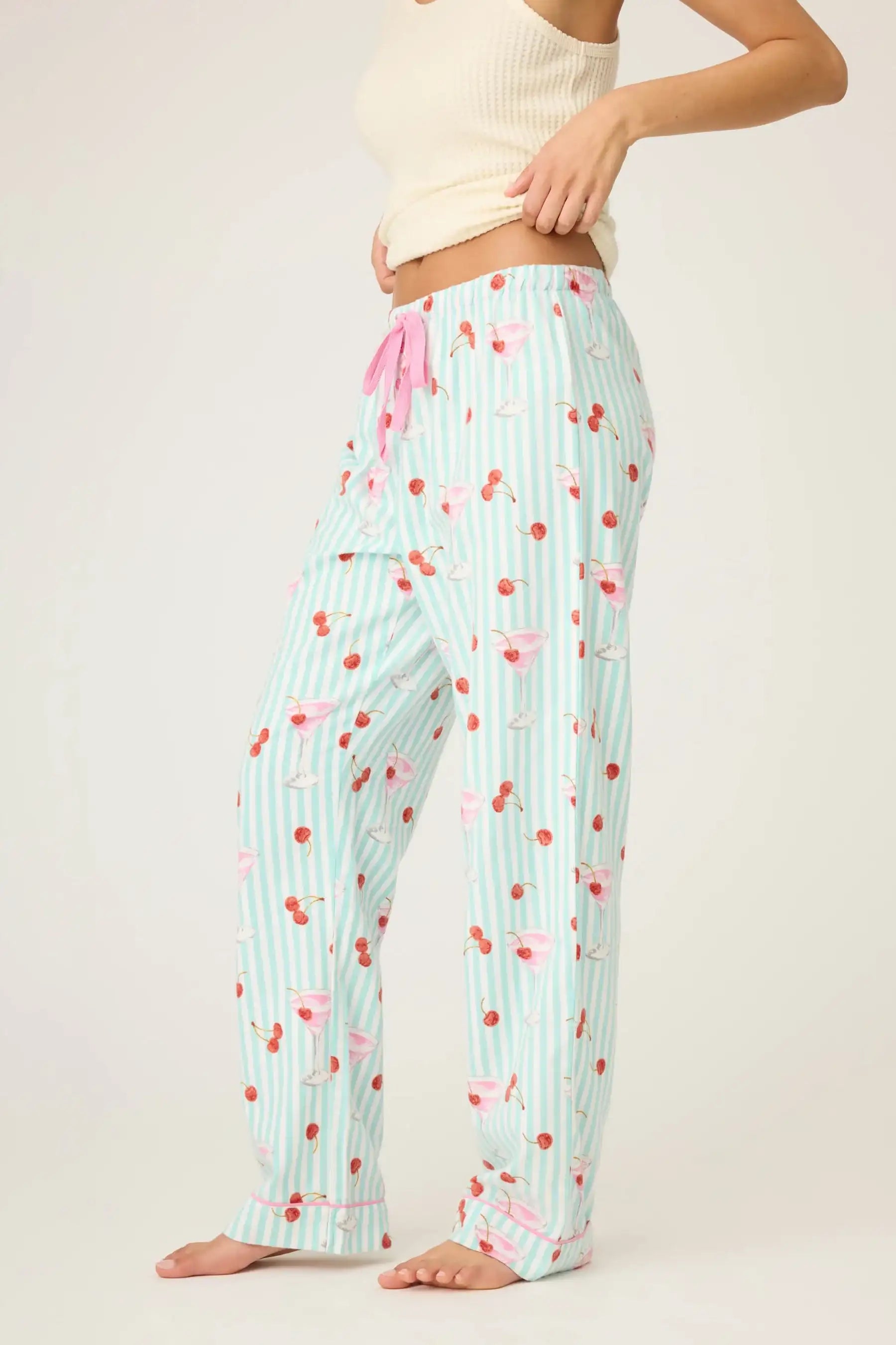 PJ Salvage Ma Cherie Cherry Print Flannel PJ Pants