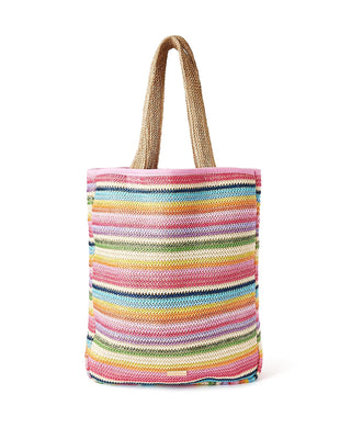 Packed Party Bring on The Fun Woven Rainbow Tote Bag