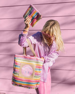 Shop Packed Party Packed Party Bring on The Fun Woven Rainbow Tote Bag online at Spoiled Brat