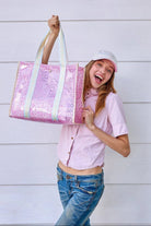 Packed Party Pink Geo Tile Vinyl Tote Bag