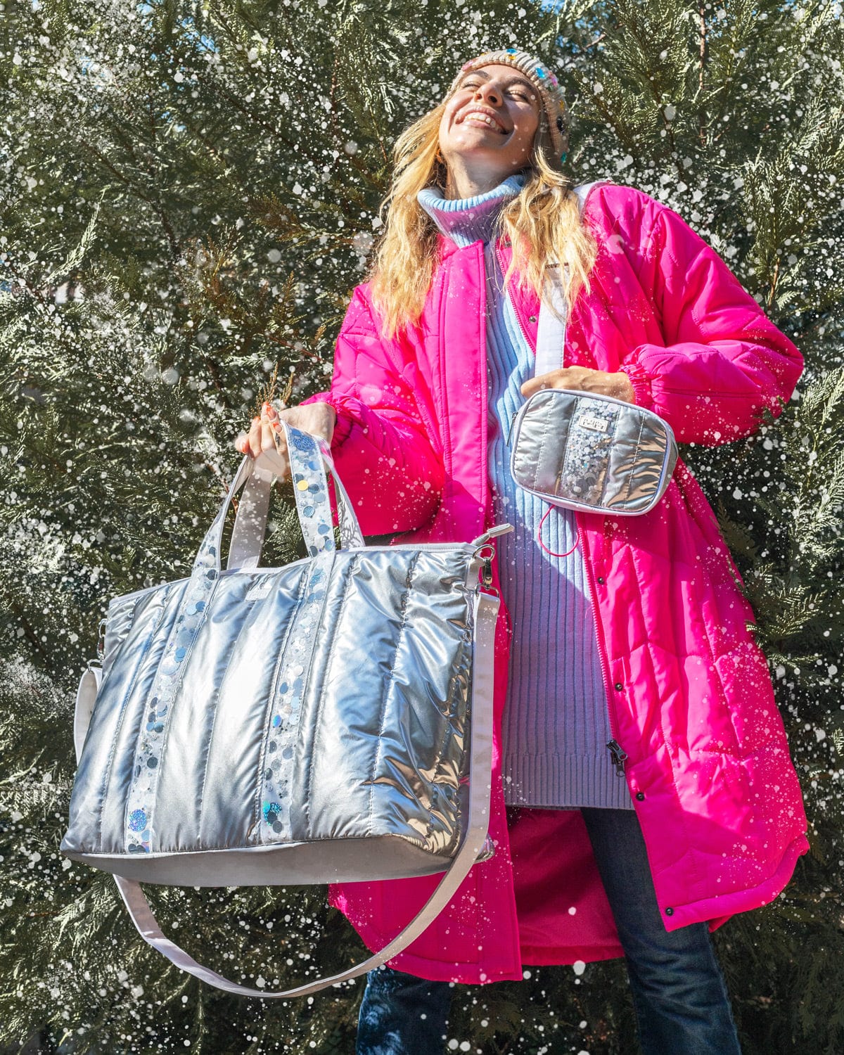 Shop Packed Party Packed Party Snow Much Fun Puffer Confetti Travel Bag online at Spoiled Brat