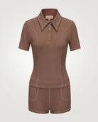 Pixie & Peach Peggy Rib Polo Top