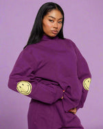 Shop Samii Ryan Samii Ryan Smiley® Purple Oversized Hoodie online at Spoiled Brat