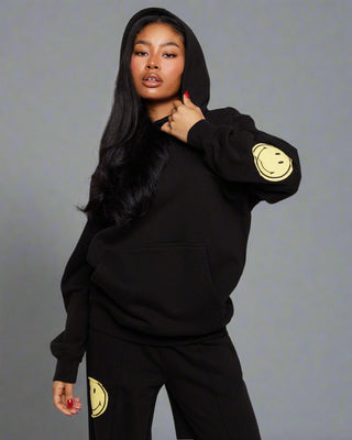 Shop Samii Ryan Smiley® Black Oversized Hoodie Online