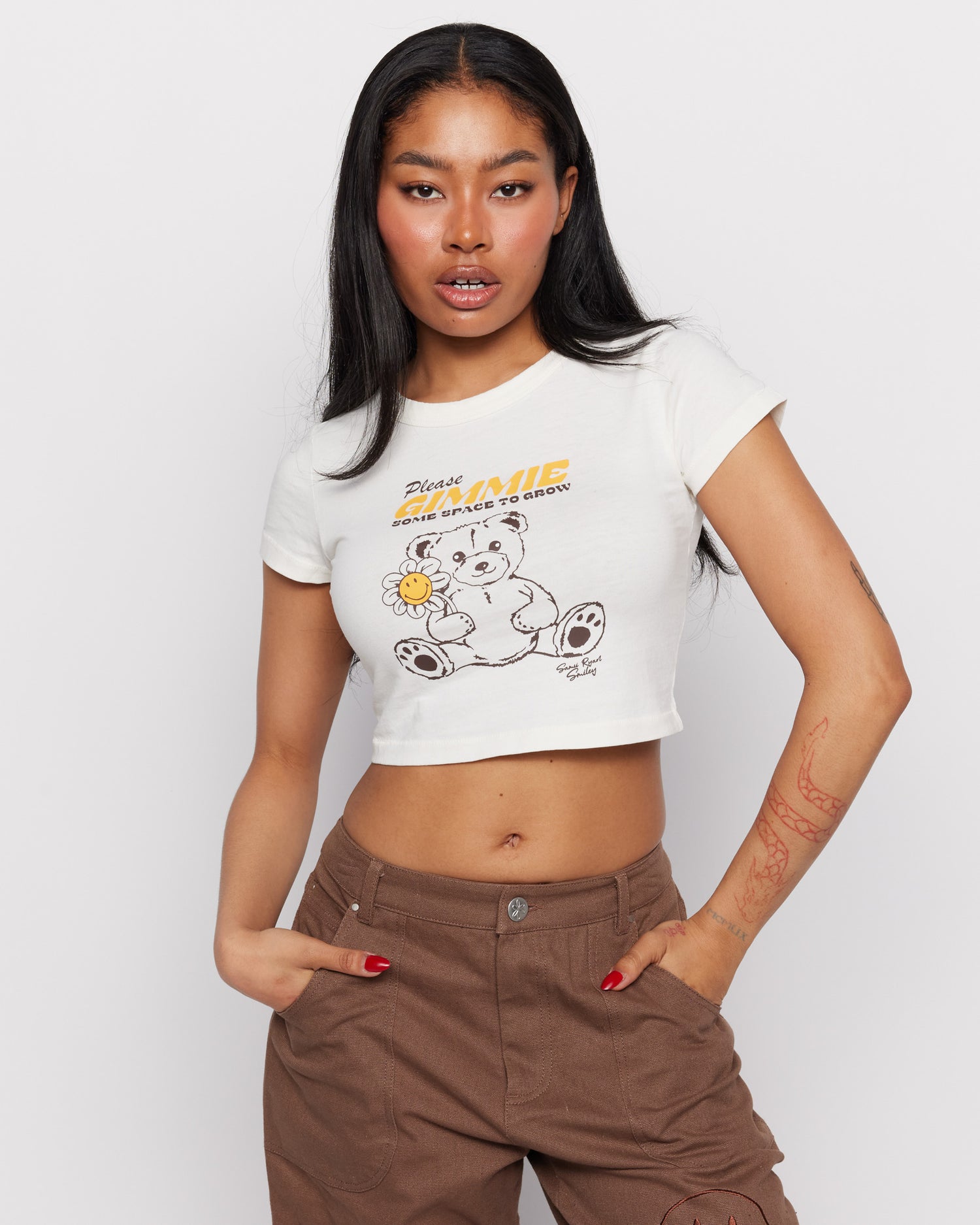 Shop Samii Ryan Samii Ryan x Smiley® Gimme Space Baby Tee online at Spoiled Brat