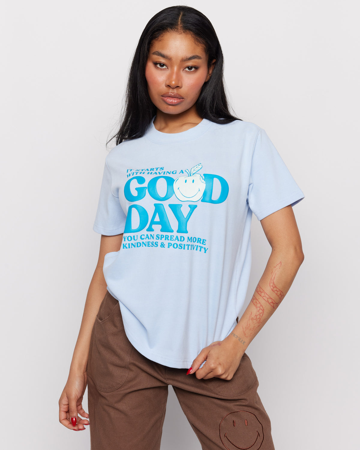 Shop Samii Ryan Samii Ryan x Smiley® Good Day Boxy Tee online at Spoiled Brat