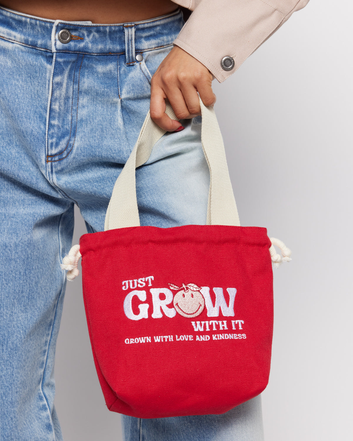 Shop Samii Ryan Samii Ryan x Smiley® Just Grow With It Bucket Bag online at Spoiled Brat