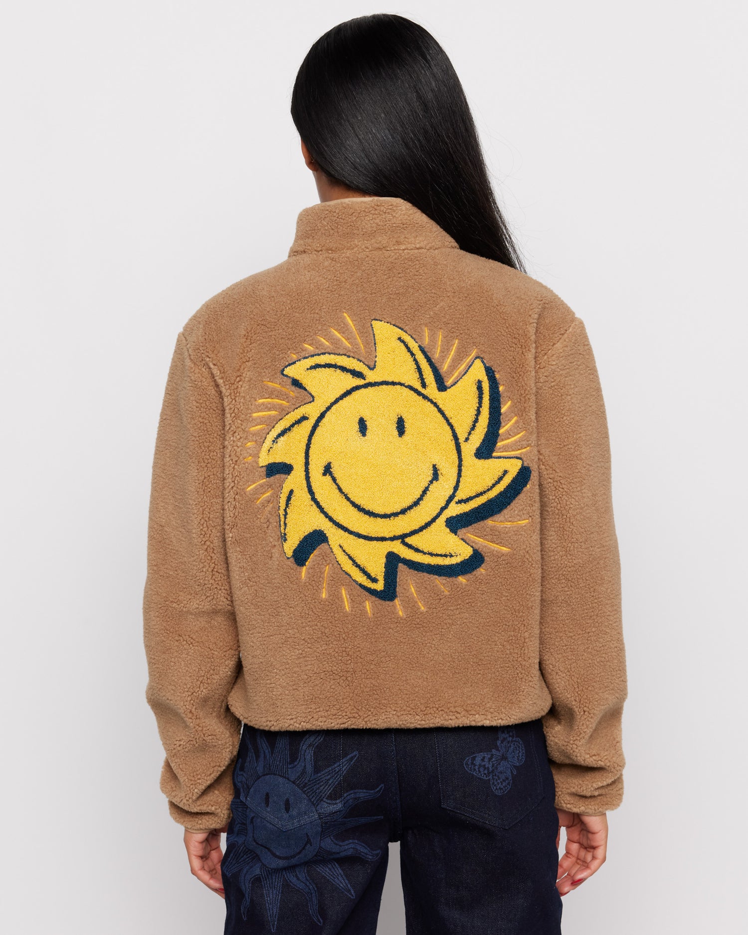 Shop Samii Ryan Samii Ryan Smiley® Sunshine Sherpa Jacket online at Spoiled Brat