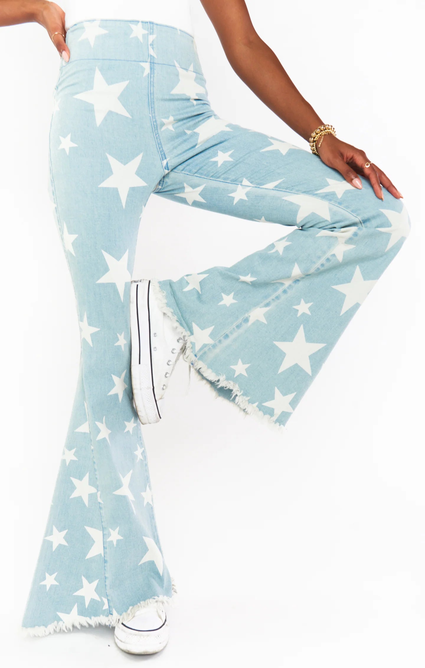 Shop Show Me Your Mumu Show Me Your Mumu Berkeley Star Bells Flared Jeans online at Spoiled Brat