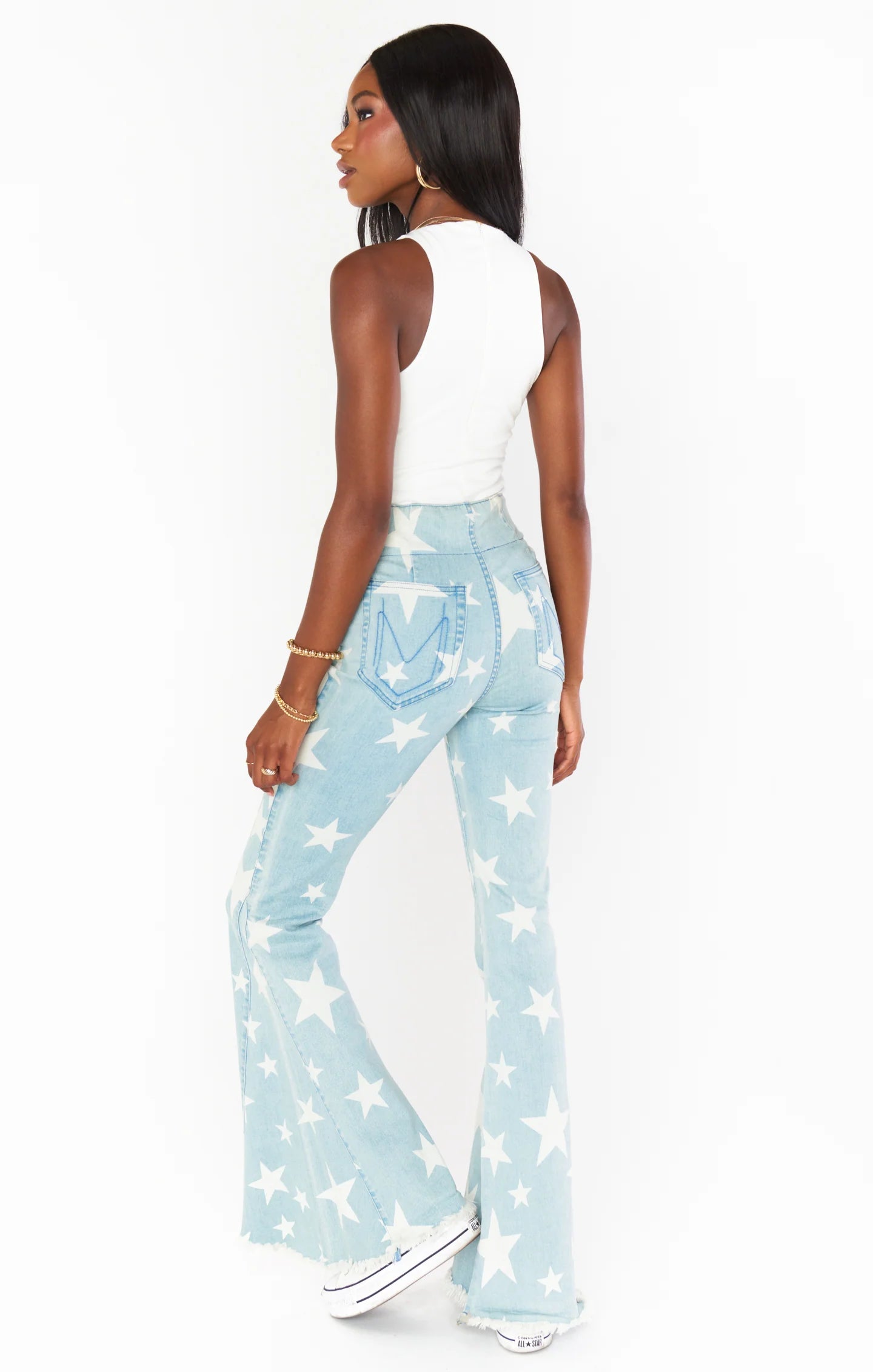 Shop Show Me Your Mumu Show Me Your Mumu Berkeley Star Bells Flared Jeans online at Spoiled Brat