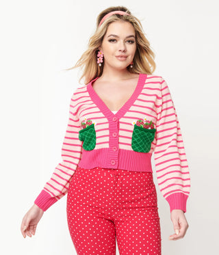 Shop Smak Parlour 1960s Pink Stripes & Strawberry Pocket Cardigan - Spoiled Brat  Online