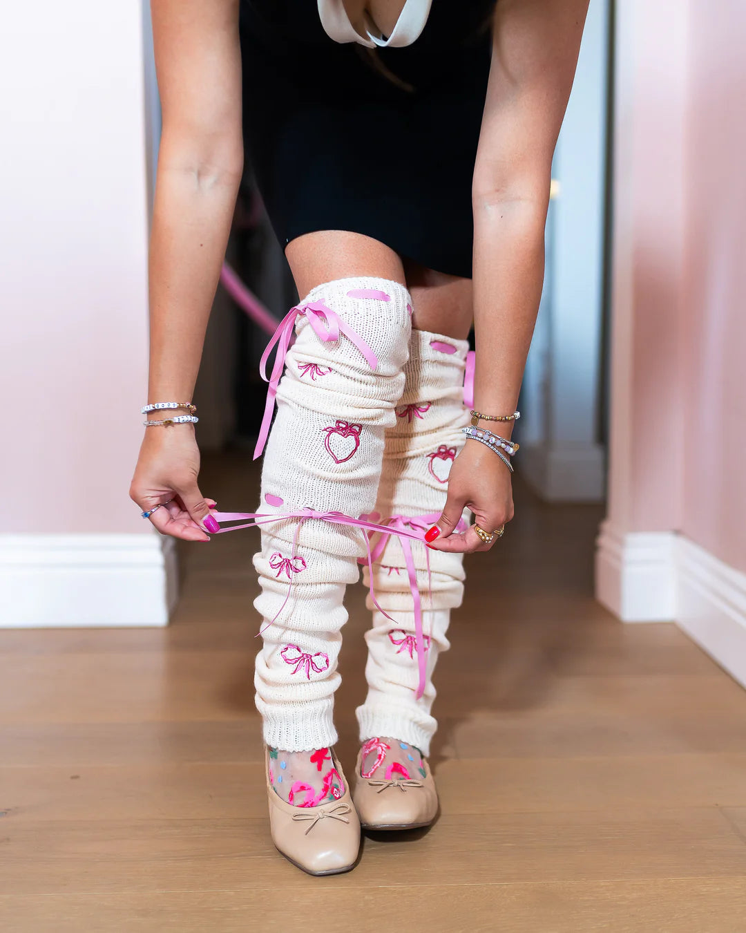 Shop Sock Candy Sock Candy Balletcore Ribbon Legwarmers as seen on Paris Hilton online at Spoiled Brat