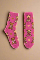 Sock Candy Teddy Bear Fuzzy Crew Sock Socks by Sock Candy as seen on celebrities
