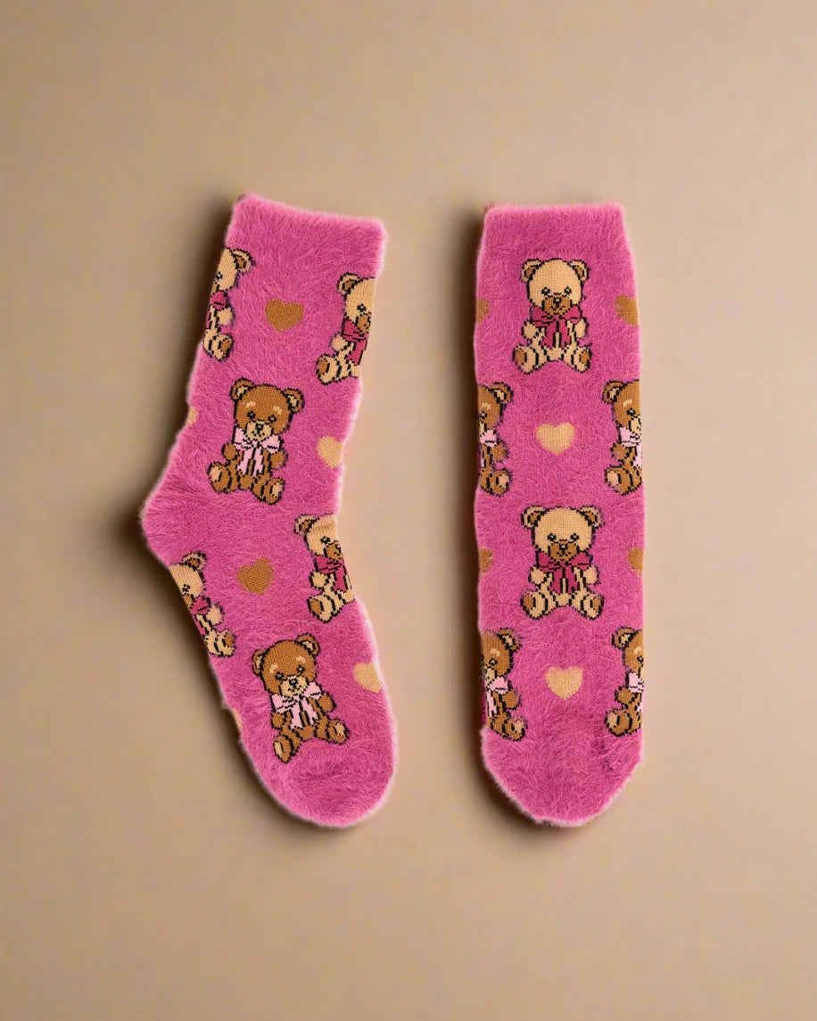 Shop Sock Candy Sock Candy Teddy Bear Fuzzy Crew Sock online at Spoiled Brat