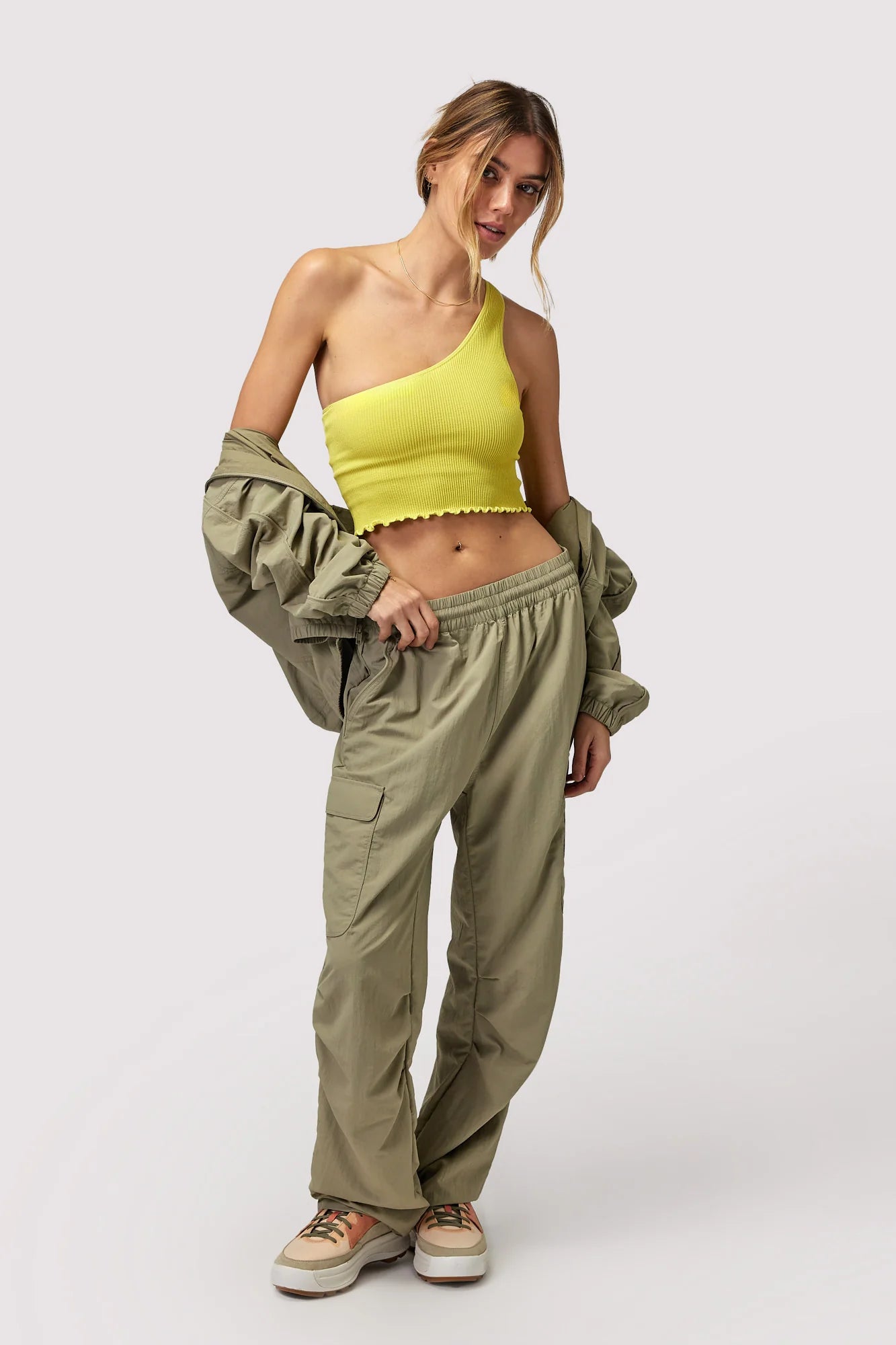 Shop Spiritual Gangster Spiritual Gangster Journey Cargo Pants in Dark Matcha online at Spoiled Brat