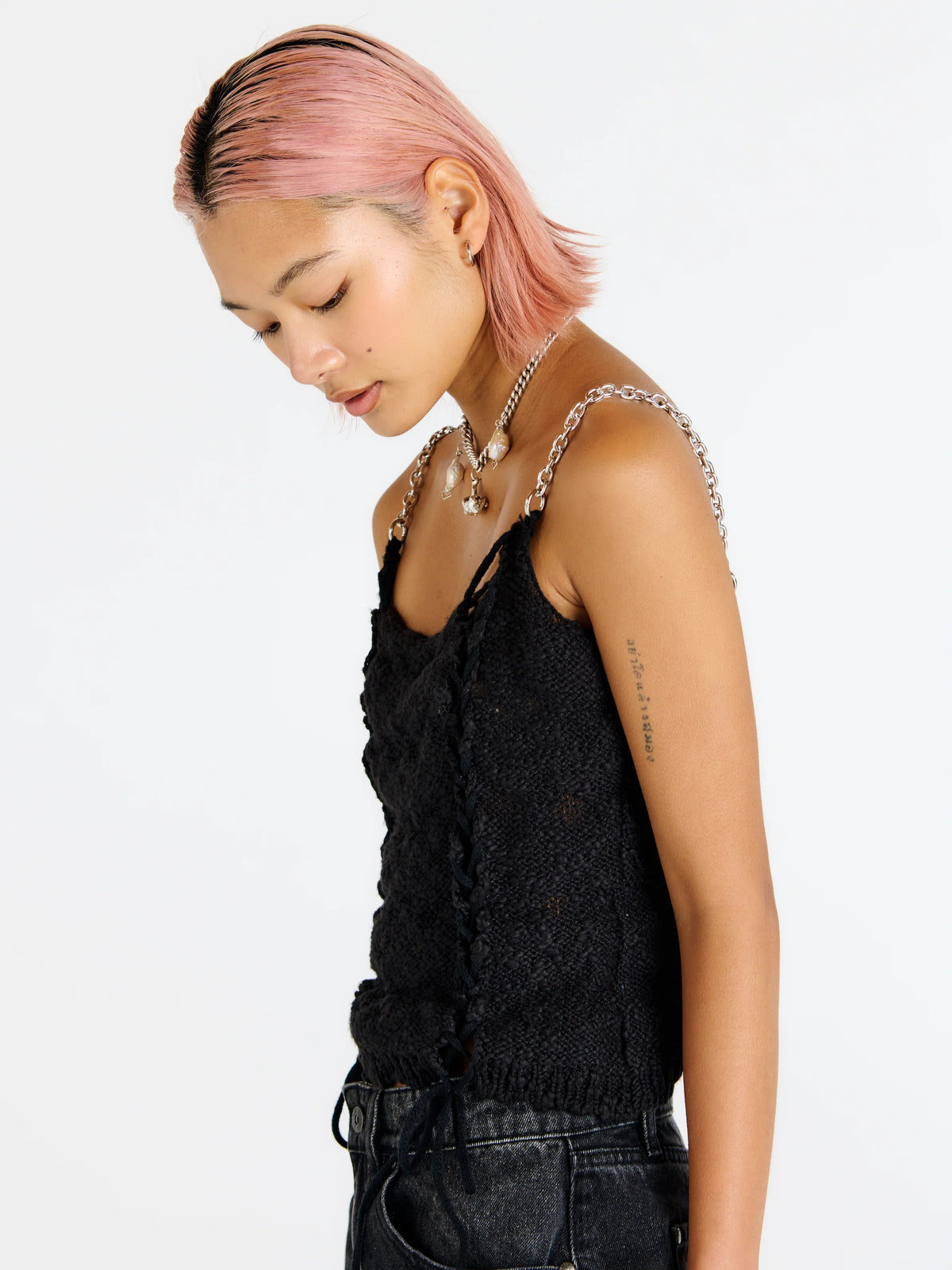 Shop The Ragged Priest The Ragged Priest Jennifer Lace Knit Vest Top online at Spoiled Brat