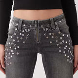 Shop The Ragged Priest The Ragged Priest Locket Charlie Studded Jeans Jeans for women – premium loungewear and festival fashion at Spoiled Brat