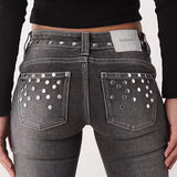 Shop The Ragged Priest The Ragged Priest Locket Charlie Studded Jeans Jeans for women – premium loungewear and festival fashion at Spoiled Brat