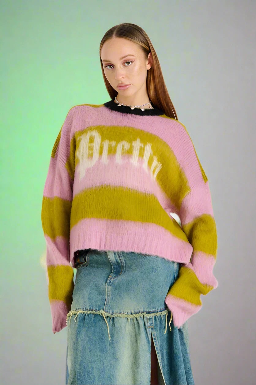 Shop The Ragged Priest The Ragged Priest Pretty Striped Knit Jumper online at Spoiled Brat