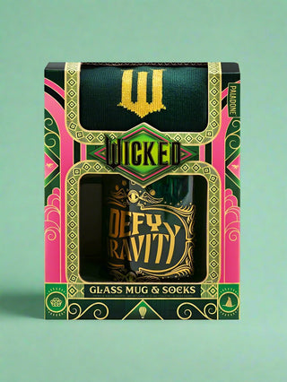 Wicked Elphaba Glass Mug and Socks Gift Set