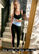 Shop Beach Riot Beach Riot Colorblock Pretty Pastels Leggings as seen on Sarah Jayne Dunn Leggings for women – premium loungewear and festival fashion at Spoiled Brat