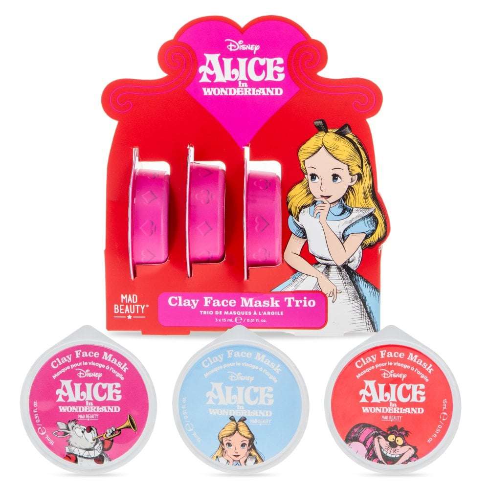 Disney Alice in Wonderland Clay Face Mask Trio Face Mask by Mad Beauty as seen on celebrities