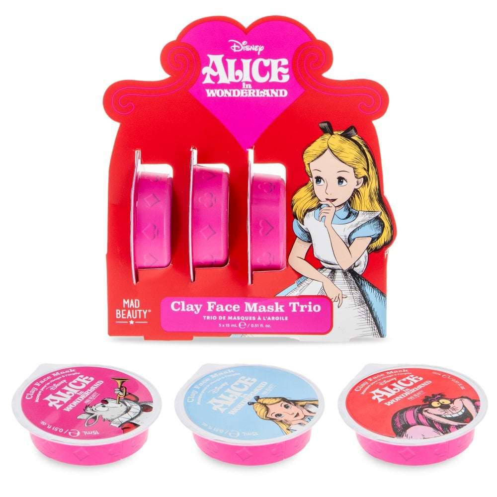 Disney Alice in Wonderland Clay Face Mask Trio Face Mask by Mad Beauty as seen on celebrities