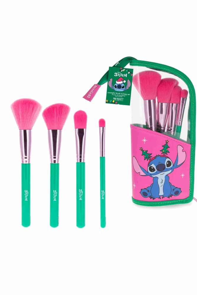 Disney Stitchmas Cosmetic Brush & Bag Set