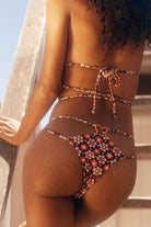 Shop Frankies Bikinis Frankies Bikinis Kailyn Floral String Bikini Bottom in Brown Buttercup Bikini Bottoms for women – premium loungewear and festival fashion at Spoiled Brat