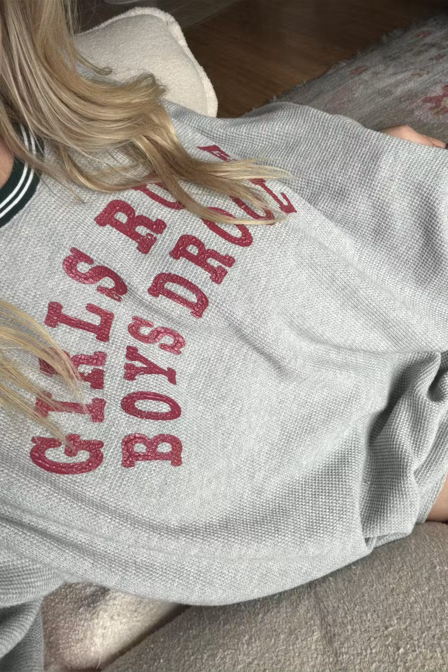 Boys Lie Girls Rule Boys Drool Kara Crewneck Sweater