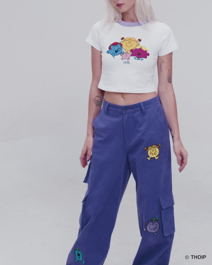 Samii Ryan x Mr Men Happy Gals Baby Tee T-Shirt by Samii Ryan as seen on celebrities