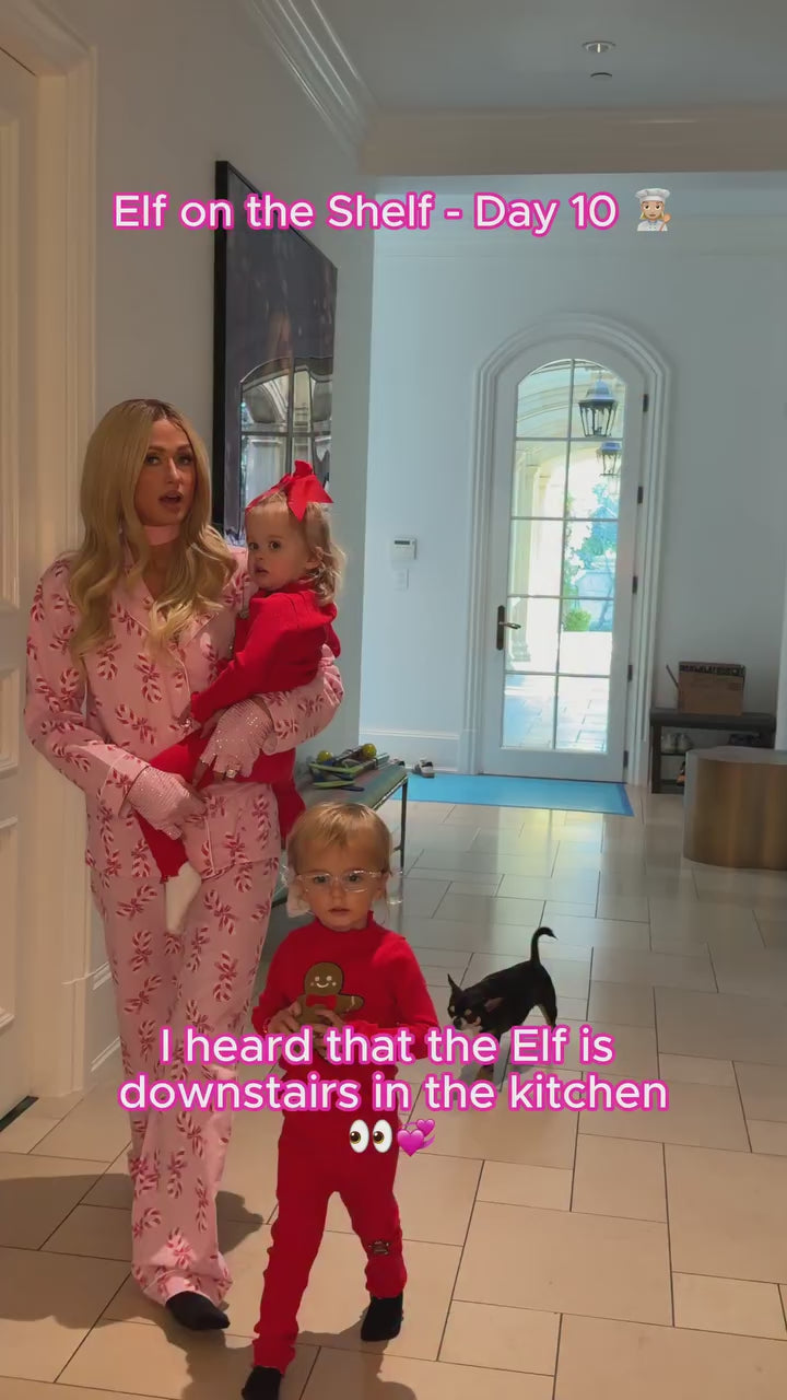 PJ Salvage Sweeter Than Sugar 3-Piece Candy Cane Print Flannel PJ Set as seen on Paris Hilton