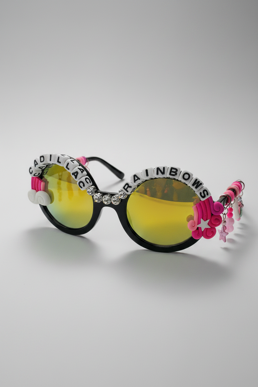 Shop Rad and Refined Rad & Refined Cadillac & Rainbows Statement Sunglasses Sunglasses for women – premium loungewear and festival fashion at Spoiled Brat