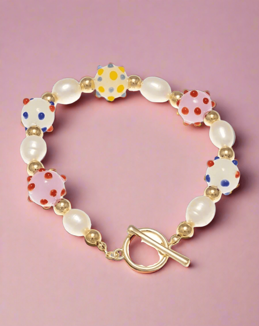 Sofia Richie x 8 Other Reasons Glass Bead Charm Bracelet by 8 Other Reasons – Bracelet – Gold | Spoiled Brat UK