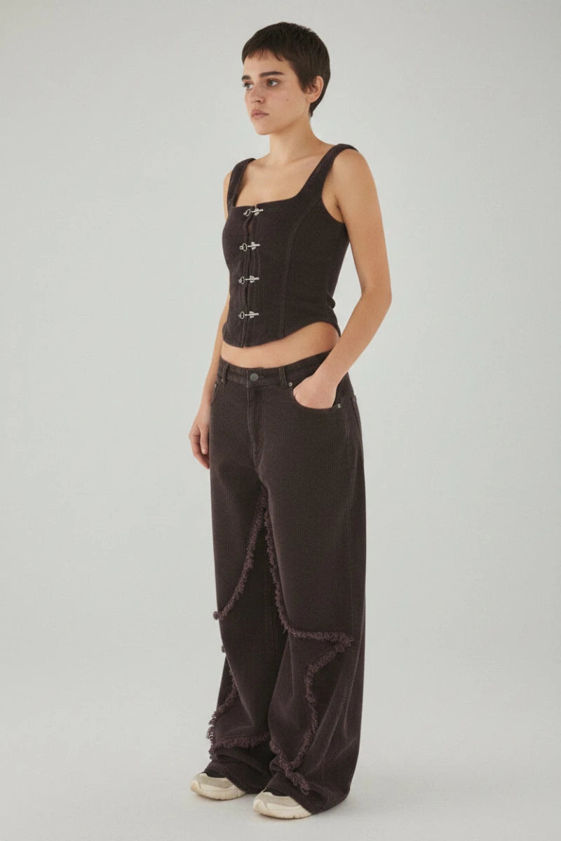 Shop Basic Pleasure Mode Basic Pleasure Mode Hot Chocolate Corset Top Corset for women – premium loungewear and festival fashion at Spoiled Brat