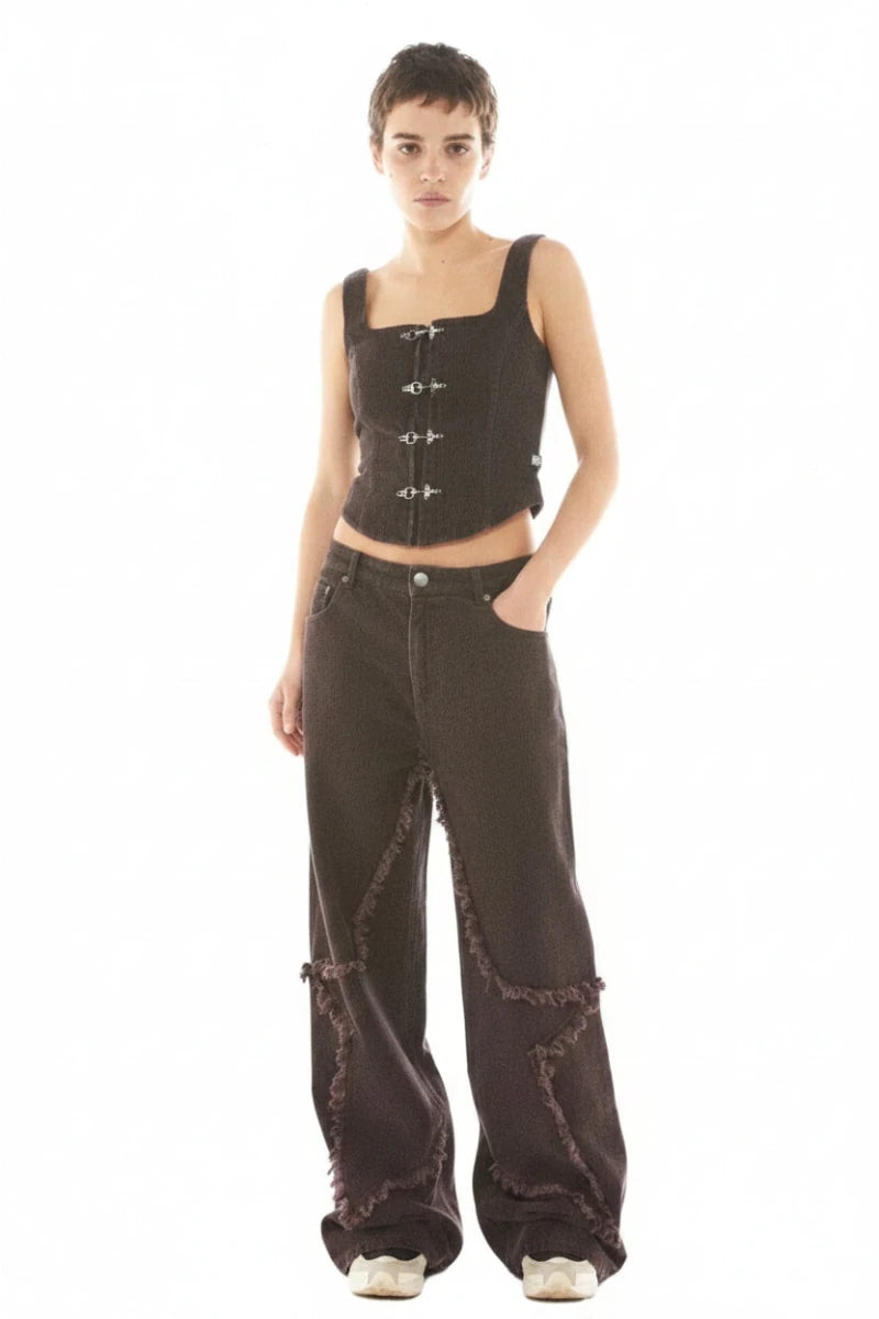 Shop Basic Pleasure Mode Basic Pleasure Mode Hot Chocolate Corset Top Corset for women – premium loungewear and festival fashion at Spoiled Brat