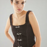 Shop Basic Pleasure Mode Basic Pleasure Mode Hot Chocolate Corset Top Corset for women – premium loungewear and festival fashion at Spoiled Brat
