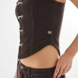 Shop Basic Pleasure Mode Basic Pleasure Mode Hot Chocolate Corset Top Corset for women – premium loungewear and festival fashion at Spoiled Brat