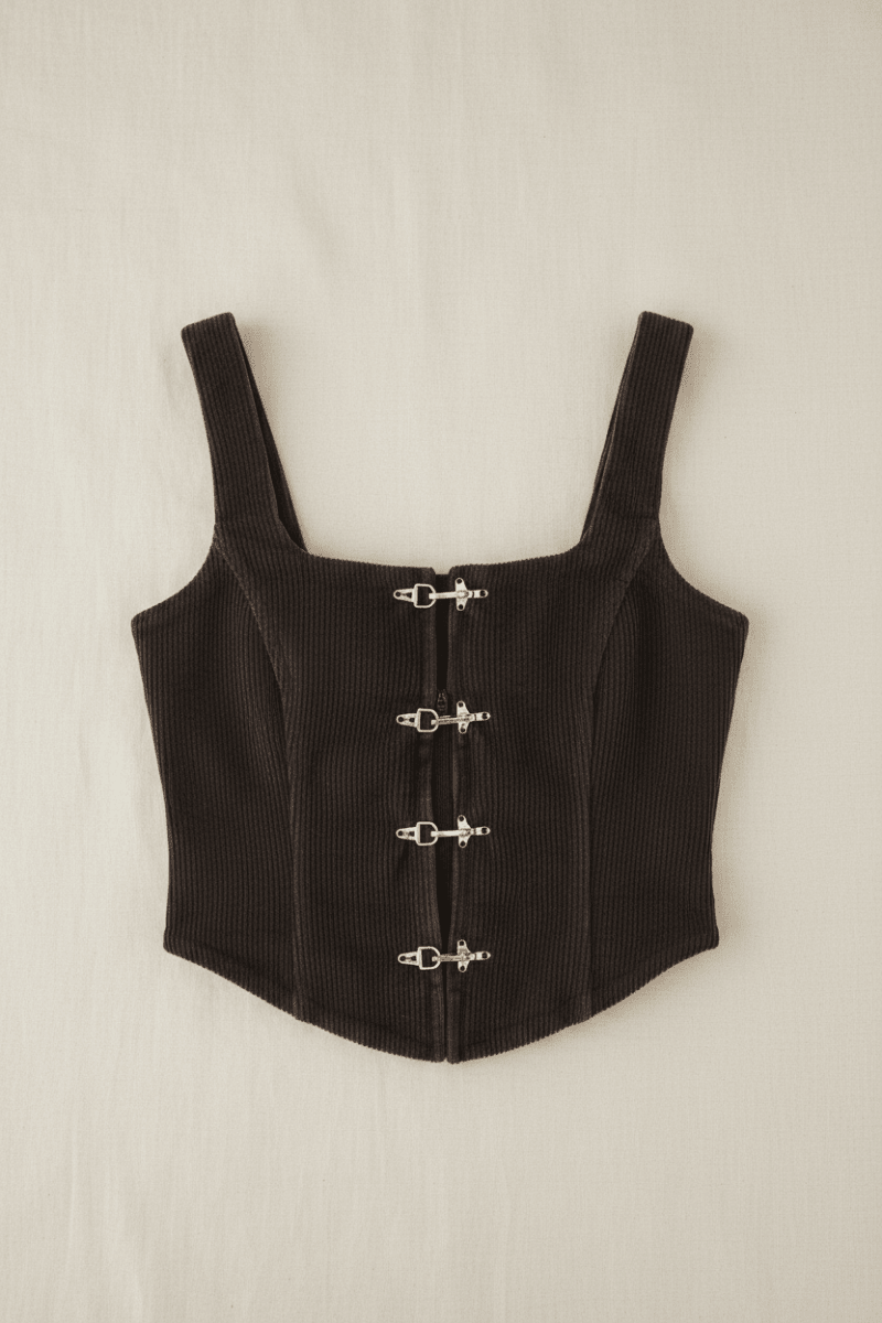 Shop Basic Pleasure Mode Basic Pleasure Mode Hot Chocolate Corset Top Corset for women – premium loungewear and festival fashion at Spoiled Brat