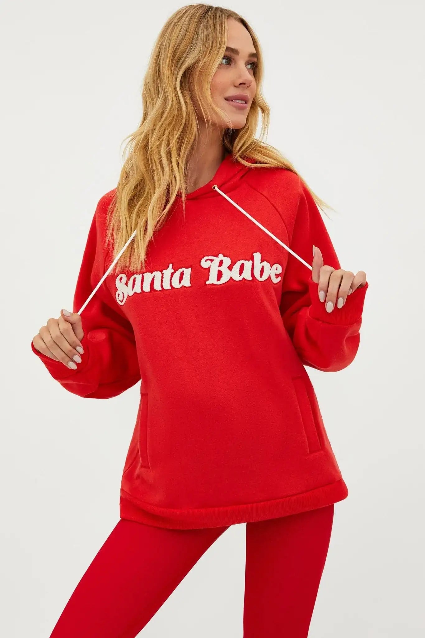 Beach Riot Alissa Santa Babe Hooded Sweater as seen on Una Healy Sweater by Beach Riot as seen on celebrities