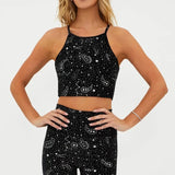 Shop Beach Riot Beach Riot Anna Shooting Stars Gym Bra Top as seen on Malin Andersson Crop Top for women – premium loungewear and festival fashion at Spoiled Brat