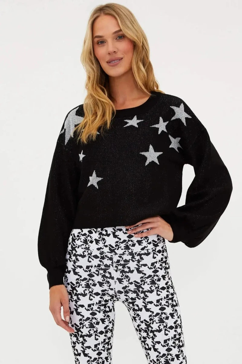 Shop Beach Riot Beach Riot Ava Silver Star Sweater as seen on Malin Andersson Sweater for women – premium loungewear and festival fashion at Spoiled Brat