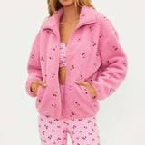 Shop Beach Riot Beach Riot Bennie Fleece Jacket as seen on Chloe Meadows Jacket for women – premium loungewear and festival fashion at Spoiled Brat
